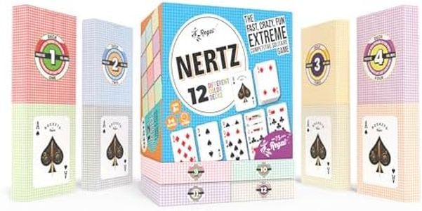 Regal Games - Nertz Card Game - Competitive Solitaire - Fast, Crazy, Fun, Extreme Card Game - 12 Decks of Playing Cards - Multi-Colored - Also Compatible with Poker, Blackjack, Rummy, Go Fish, Bridge