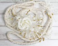 Beautiful White Ivory Gold Intertwine Silver Embellishment Accent Rope Migajon Lazo Wedding Lasso Traditional Lazos De Boda Tradicional Bridal Gift Box