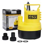 6699 1/4HP Portable Sump Pump Submersible Utility Pump with 16.5FT Long Cable to Remove/Transfer Water from Flooding House Basement Pool Hot Tub Tankless Heater Flush Easy to Use SUB 1500