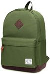 Vaschy Unisex Classic Lightweight Water-resistant Campus School Rucksack Travel BackPack Green Fits 14-Inch Laptop