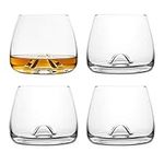 Final Touch 100% Lead-free Crystal Whisky Glasses Made with DuraSHIELD Titanium Reinforced for Increased Durability Scotch Whiskey Glass Tumblers Set 9 cm 300ml (4 Pack)