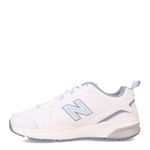 New Balance Women's 608 V5 Casual Comfort Cross Trainer, White/Light Blue, 8.5 M