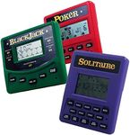 Mega Gambling Electronic Game Pack - Solitaire Handheld Game - Blackjack Handheld Game - Poker Handheld Game