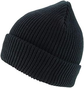 Armycrew 100% Acrylic Oversized XXL Thick GI Watch Cap Ribbed Knit Beanie Hat, Black, XX-Large