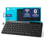 JLab Go Wireless Keyboard - Small Bluetooth Keyboard with 2.4G USB Connectivity, Multi Device Quiet Portable Keyboard for iPad/iPad Mini/Tablet/PC/Laptop/Android/Apple Mac, Flat Compact Design