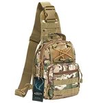 G4Free Lightweight Tactical Assault Small One Strap Sling MOLLE Backpack (E-CP Camo)