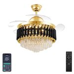 oltao Gracy Chandelier Fan with BLDC Motor, 3 Colour LED Light, Remote Control