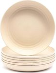 Juvale 6-Pack Wheat Straw Plates 8.75" Unbreakable Dishwasher & Microwave Safe Eco-Friendly Tableware, Beige