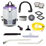 ProTeam GoFit 3 Commercial Backpack Vacuum with Xover Multi-Surface Two-Piece Wand Took Kit, 3 qt, Corded