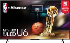 Hisense 55-Inch Class U6 Series Mini-LED ULED 4K UHD Google Smart TV (55U6N, 2024 Model) - QLED, Motion Rate 240, HDR 10+, Full Array Local Dimming, Game Mode Plus, Alexa Compatibility