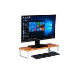 INVISIBLE BED Sturdy Engineered Wood HeavyDuty Monitor Riser Stand on Desk/Table (59.5 x 21 x 11.8 cm; Canadian Walnut Finish; Made in India)