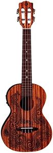 Luna, 4-String Henna Dragon Mahogany Tenor Ukulele with Preamp and Gigbag, (UKE Hen DRA MAH T)