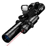 Paike Rifle Scope Red Green Illuminated 3 in 1 Combo Sight