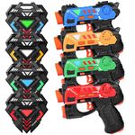 KIZJORYA Laser Tag Guns Set of 4, Laser Tag for Boys Age 8-12 with 4 Infrared Vests & 4 Laser Guns, Multi Players Sports & Outdoor Play Toys, Outside Activity Backyard Games for Kids Girls Family