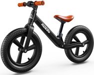 Ridego 14 Inch Balance Bike for Kids 3-7 Year Old,Lightweight Kids Bike with Adjustable Seat, Push Bicycle with Air Rubber Tires，Ride-on Toys Birthday Gift,Black