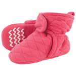 Hudson Baby Unisex Baby Quilted Booties, Dark Pink, 6-12 Months