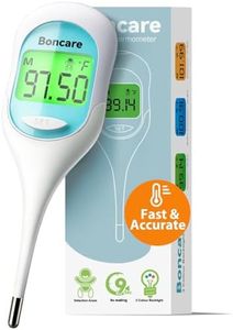 Boncare 9 Seconds Digital Basal Thermometer for Adults and Kids - Accurate Oral Thermometer with Fever Alarm, Rectal Thermometer for Baby with Large Display (Blue)