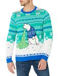 Blizzard Bay Men's Ugly Christmas Sweater Light Up, Ivory, XX-Large