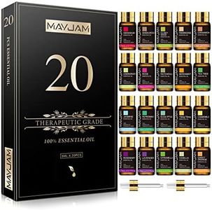 MAYJAM Top 20 Essential Oil Set with Nice Gift Box, 5ML Pure Essential Oils for Diffusers Aromatherapy Soap Candle Making, Beautifully Thoughtful Essential Oils Gift Set for Her