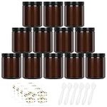 240ml 8 oz Amber Round Glass Jars with Black Lids Great Perfect for Cosmetics and Face Cream Lotion and Personal Care Products and More