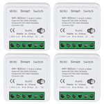 WiFi Smart Switch Light Switch, Works with Amazon Alexa/Google Home, APP Remote Control, Voice Control, DIY Mode, Timer Function, LAN Control, No Hub Required, 2 Way 16A(4 Pack)