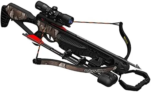 Barnett Wildcat Camo Recurve Crossbow Hunting Package, with 4x32mm Multi-Reticle Scope, 2 Arrows, Lightweight Quiver