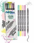 Online Calli.Brush Handlettering Brush-Pens Pastel | Set of 5 brush pens | Calligraphy Set for Bullet Journal, Hand Lettering | Calligraphy tip & brush tip | Water colours | Aquarell pens