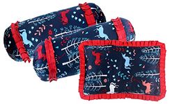 MOM CARE Cotton Side Bolster and Pillow Set with 2 Bolster and 1 Pillow (36x10 cm), Multicolour