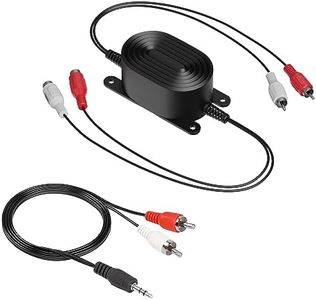 Smof RCA Ground Loop Isolator, Designed for Audio Signal Noise Cancellation, Portable and Light Weight, Amplifier Noise Filter for Car Audio/Home Audio System, with 3.5mm Audio Adapter Cable(Black)