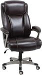 Amazon Basics Big & Tall Executive Office Desk Chair - Adjustable with Armrest, 350-Pound Capacity - Black with Pewter Finish