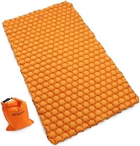 POWERLIX Double Inflatable Sleeping Pad - Camping Mattress for Backpacking, Hiking Traveling, Compact Camping Sleeping Mat for 2 Person, Portable Ultralight Camping Pad Air Mattress Orange