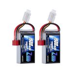 Zeee 2S Lipo Battery 1500mAh 7.4V 60C RC Battery with Deans Plug for FPV Drone Quadcopter Helicopter Airplane RC Boat RC Car RC Models(2 Pack)