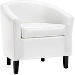 Yaheetech White Leather Chair, Faux