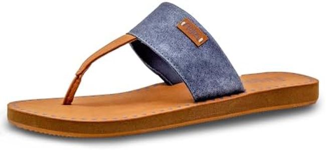 Flojos Womens Grace Hooded Thong Sandal, Denim Metallic, 11 M US