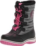 Khombu Boy's NOAH-Toast Snow Boot, BLACK/PINK, 12 Big Kid