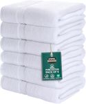 Utopia Towels - 6 Pack Bath Towel Set, 100% Ring Spun Cotton (60 x 120 CM) Medium Lightweight and Highly Absorbent Quick Drying Towels, Premium Towels for Hotel, Spa and Bathroom (White)