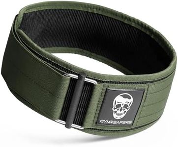 Gymreapers Quick Locking Weightlifting Belt for Bodybuilding, Powerlifting, Cross Training - 4 Inch Neoprene with Metal Buckle - Adjustable Olympic Lifting Back Support (Ranger Green, Medium)