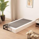 Husleephu Twin Box Spring, Metal Box Spring Twin 7 Inch Bed Base with Fabric Cover, Sturdy Mattress Foundation, Easy Assembly, Noise Free, Black