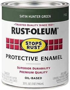 Rust-Oleum 7732502 Stops Rust Brush On Paint, 1 Quarts, Satin Hunter Green, 32 Fl Oz (Pack of 1)