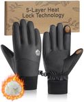 RIGWARL -5℉ Winter Warm Gloves with Thickest Thermal Plush for Extreme Cold Weather, Completely Waterproof Gloves Men Women, Lightweight Glove with Touchscreen Fingers for Hiking Running Skiing Work