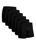 DANISH ENDURANCE 6 Pack Sports Boxer Briefs, Dry Fit, Breathable, for Men, Black, Medium