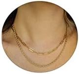 JECOMY Dainty Gold Layered Necklace