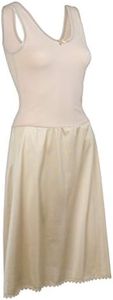 TruFit Sleeveless Full Length Slip for Women - 100% Cotton - Elegant Lace Trim36-20 LengthNude