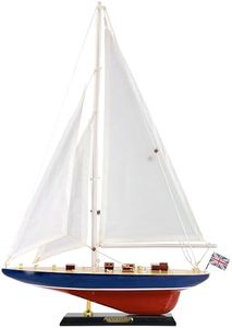 NAUTIMALL Wooden Sailboat Decor Sailing Boat Yacht Model 19" Endeavour Enterprise Scale Replica Nautical Decor Corporate Personalized Gift (Endeavour 19inch)