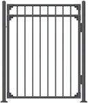 XCEL - Black Steel Anti-Rust Fence Gate - 4ft W x 5ft H - Easy Installation Kit, for Residential, Outdoor, Yard, Patio, Entry Way, 3-Rail Metal Gate