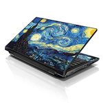 Elton Van Gogh Starry Night Theme Laptop Skin Sticker Decal,13.3" 14" 15" 15.4" 15.6 inch Laptop Universal Vinyl Skin Sticker Cover Dustproof Waterproof Art Decal Protector with Free 2 Wrist Pad Skins