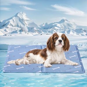 Dog Cooling Mat Durable Pet Cat Cool Bed Mat, Non-Toxic Gel Self Cooling Pad Scratch Resistant, Small Pet Ice Blanket Great for Keeping Dogs Cats Cool in Summer - Medium 65x 50cm M