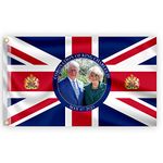 5x3FT Union Jack Flag New King Charles III Queen Consort Camilla British Monarch Sovereign Coronation Celebration Britain Flag