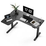 EE EUREKA ERGONOMIC Standing Desk,Electric Height Adjustable L Shaped Corner Desk Home Office Standing Computer Desk Modern Workstation Writing Desk Table With Free Large Mouse Pad,61" Black Left Side