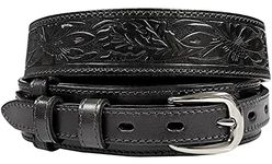 Belts.com Men's Carson's Tooled Casual Jean Ranger Belt 34 Black